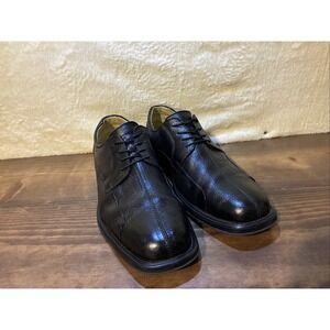 Mens Belvedere Studio Bay Bridge Dress Shoes Sz 14 D Black Pebble Leather Derby